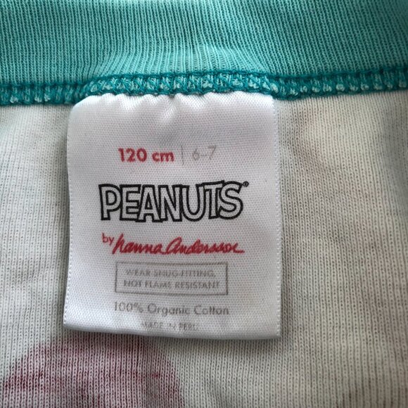 Hanna Andersson Kids Pajamas Peanuts Snoopy Hot Air Balloons Size 120 6-7 - Picture 5 of 6